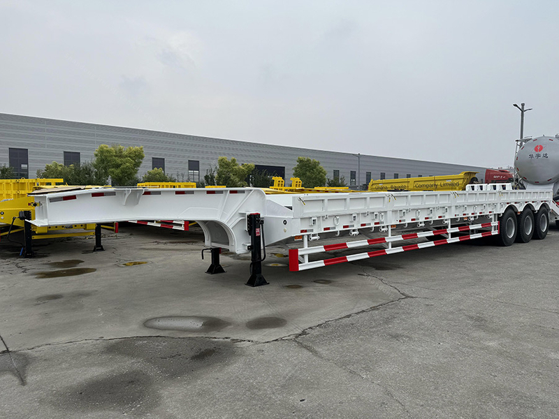 3 محاور 80ton مقطورة منخفضة مع الحرس الجانبي
